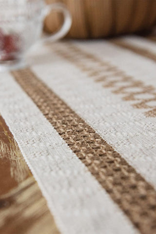 Cotton Woven Colorful Patterned Tassel Table Runner