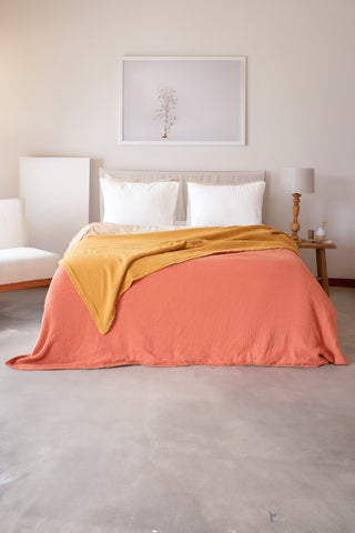 Double Sided Colorful Muslin 8 Layer Soft Cotton Bedspread