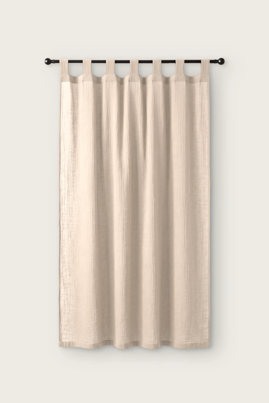 Handwoven 2-Layer Muslin Cotton Curtain Panel - OEKO-TEX - Beige
