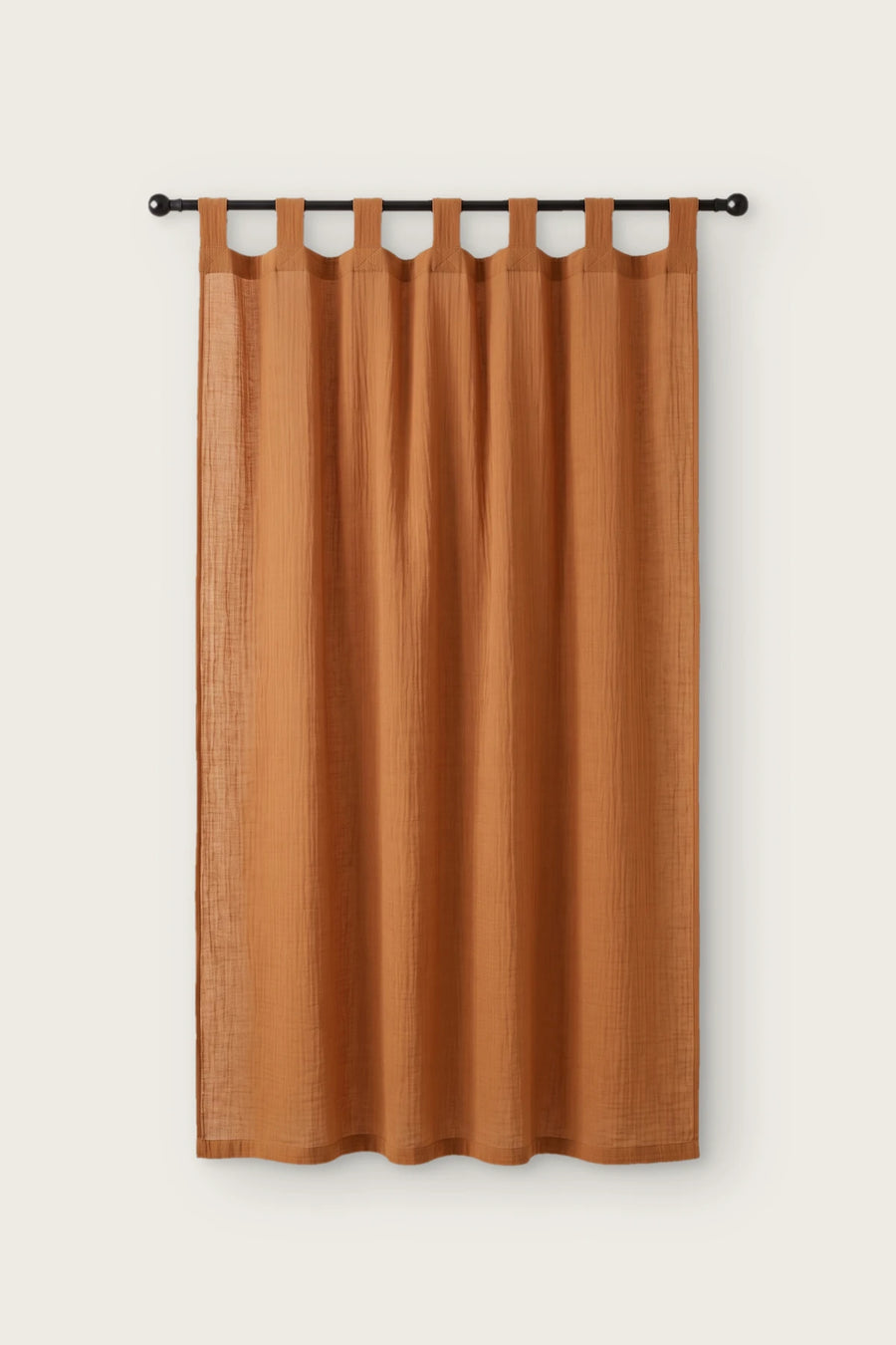 Handwoven 2-Layer Muslin Cotton Curtain Panel - OEKO-TEX - Rust