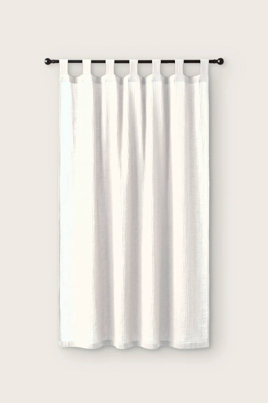Handwoven 2-Layer Muslin Cotton Curtain Panel - OEKO-TEX - White