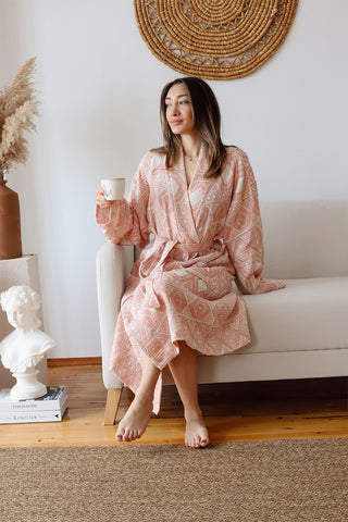 3 Layer Muslin Cotton Patterned Bathrobe