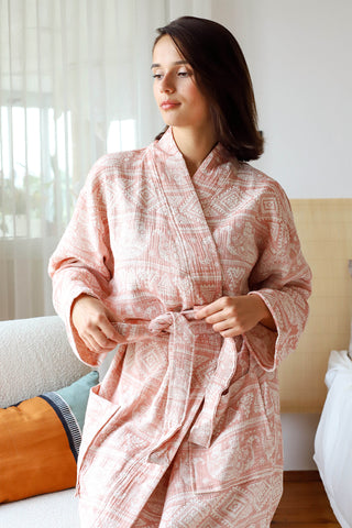 3 Layer Muslin Cotton Patterned Bathrobe