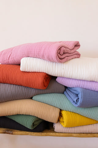 Handwoven 4-layer natural Turkish muslin bedspread in undyed cotton - Vivamaison Denizli OEKO-TEX certified