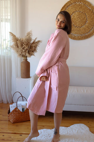 4 Layer Muslin Natural Cotton Soft Bathrobe