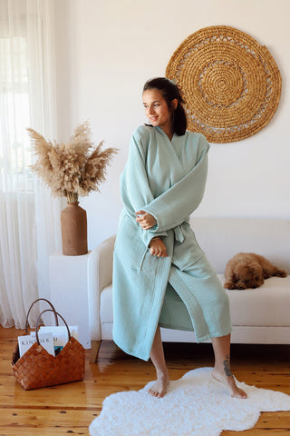 4 Layer Muslin Natural Cotton Soft Bathrobe