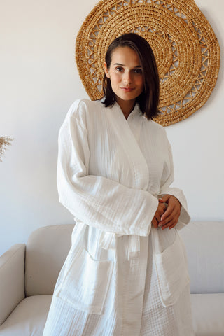 4 Layer Muslin Natural Cotton Soft Bathrobe