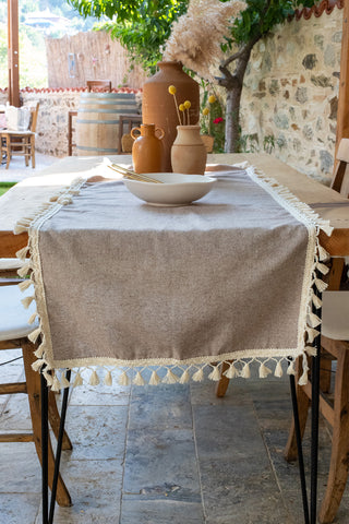 Cotton Colorful Decorative Tassel Table Runner
