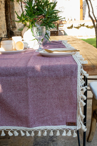 Cotton Colorful Decorative Tassel Table Runner