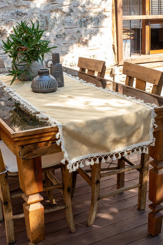 Cotton Colorful Decorative Tassel Table Runner