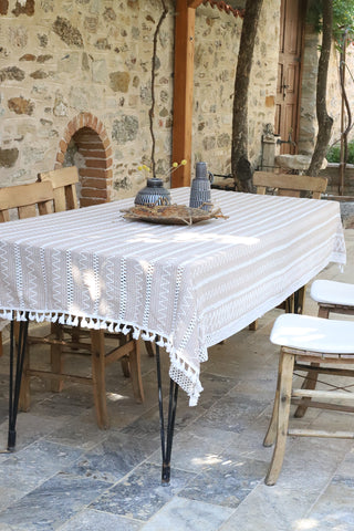 Cotton Knitted Lace Colorful Patterned Tablecloth