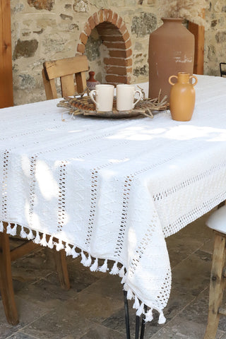 Cotton Knitted Lace Colorful Patterned Tablecloth