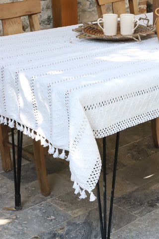 Cotton Knitted Lace Colorful Patterned Tablecloth