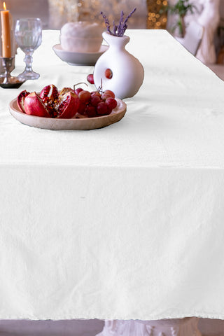 Cotton Linen Blend Solid Color Tablecloth