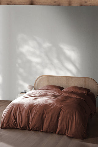 Handwoven stonewashed cotton linen duvet cover in Natural - Vivamaison Denizli OEKO-TEX certified