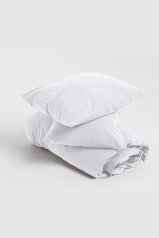 Handwoven stonewashed cotton linen duvet cover in Natural - Vivamaison Denizli OEKO-TEX certified