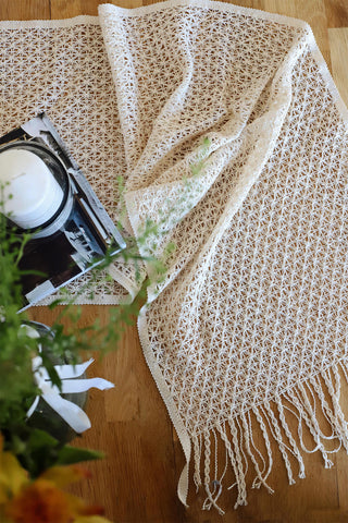 Cotton Woven Colorful Patterned Tassel Table Runner