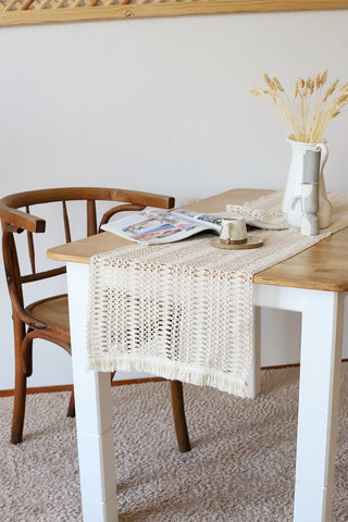 Cotton Woven Colorful Patterned Tassel Table Runner