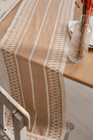 Cotton Woven Colorful Patterned Tassel Table Runner