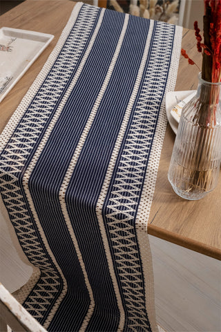 Cotton Woven Colorful Patterned Tassel Table Runner