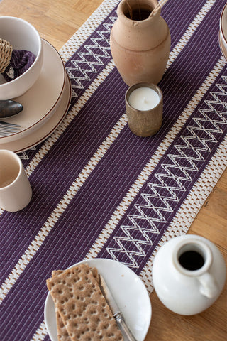 Cotton Woven Colorful Patterned Tassel Table Runner