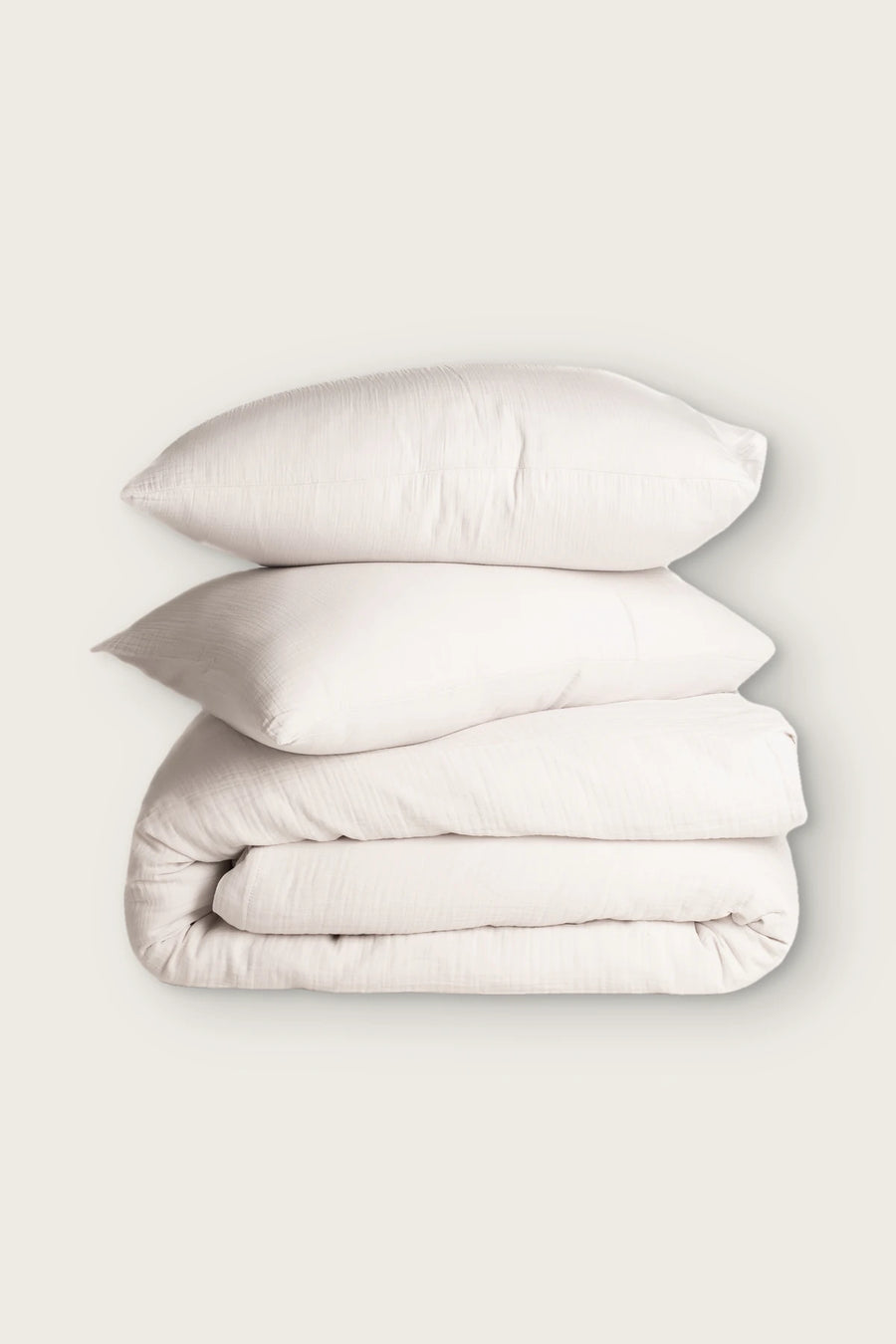 Crinkle Muslin Turkish Cotton Duvet Cover - OEKO-TEX - Ecru