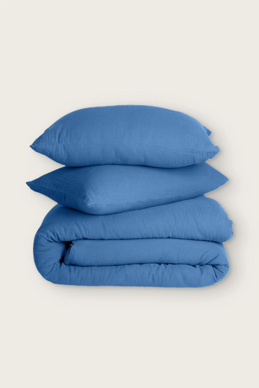 Crinkle Muslin Turkish Cotton Duvet Cover - OEKO-TEX - Indigo Blue