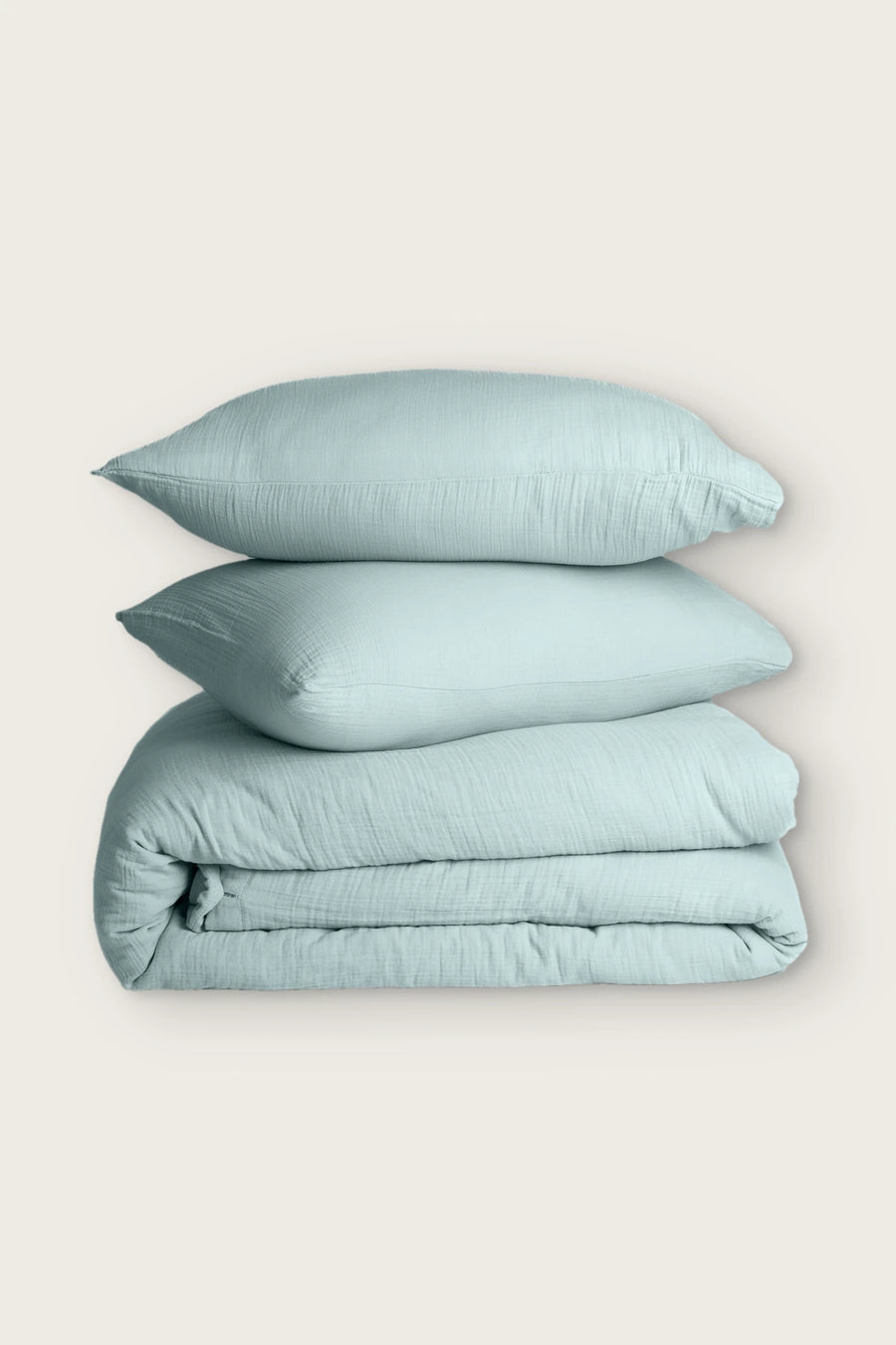 Crinkle Muslin Turkish Cotton Duvet Cover - OEKO-TEX - Mint