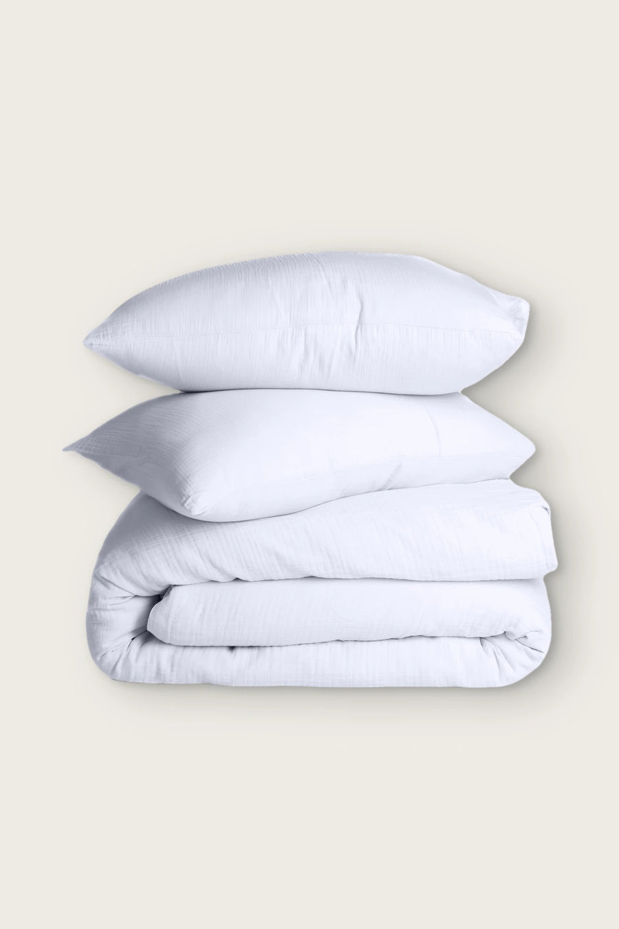 Crinkle Muslin Turkish Cotton Duvet Cover - OEKO-TEX - White