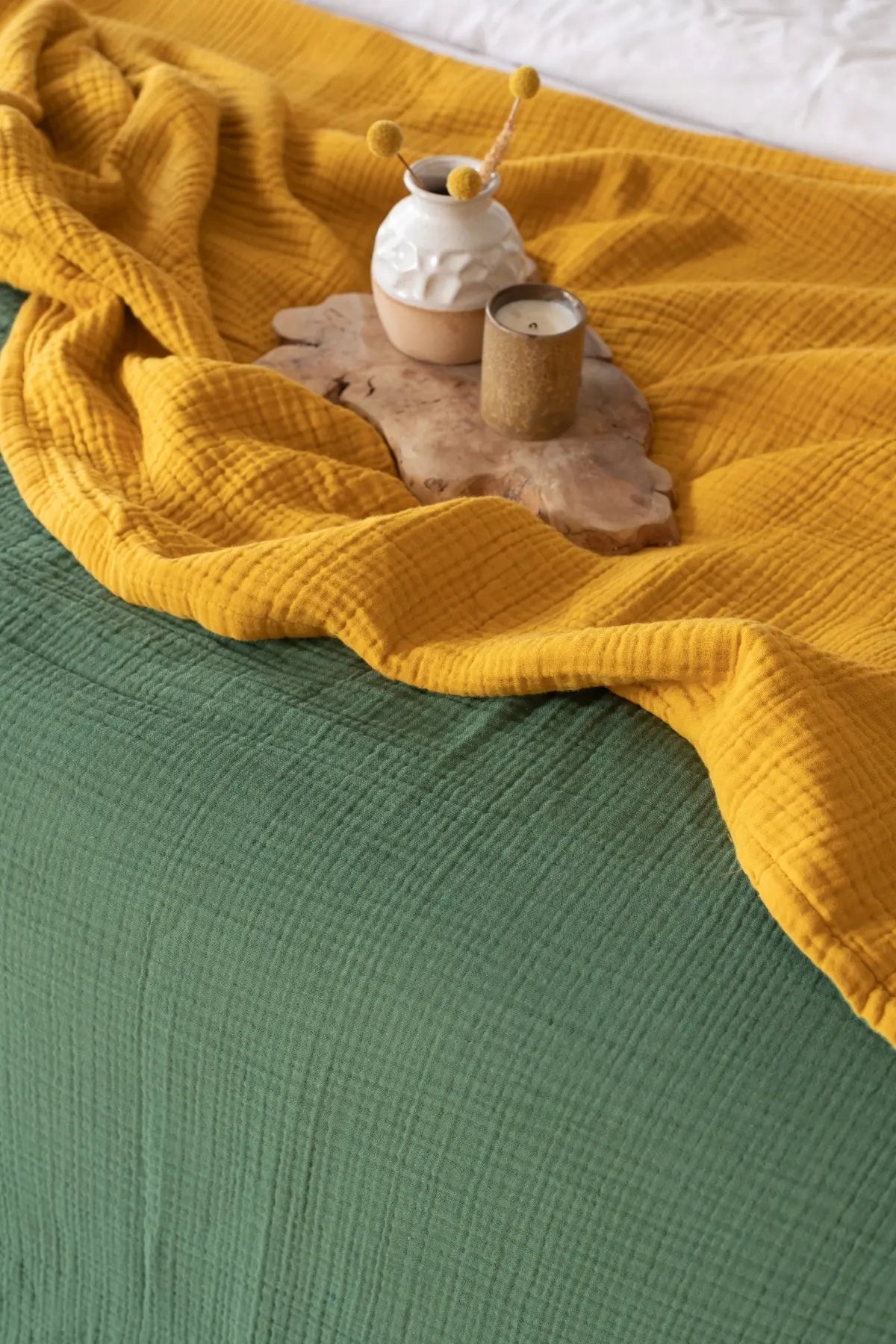 Airy layers that soften with time.