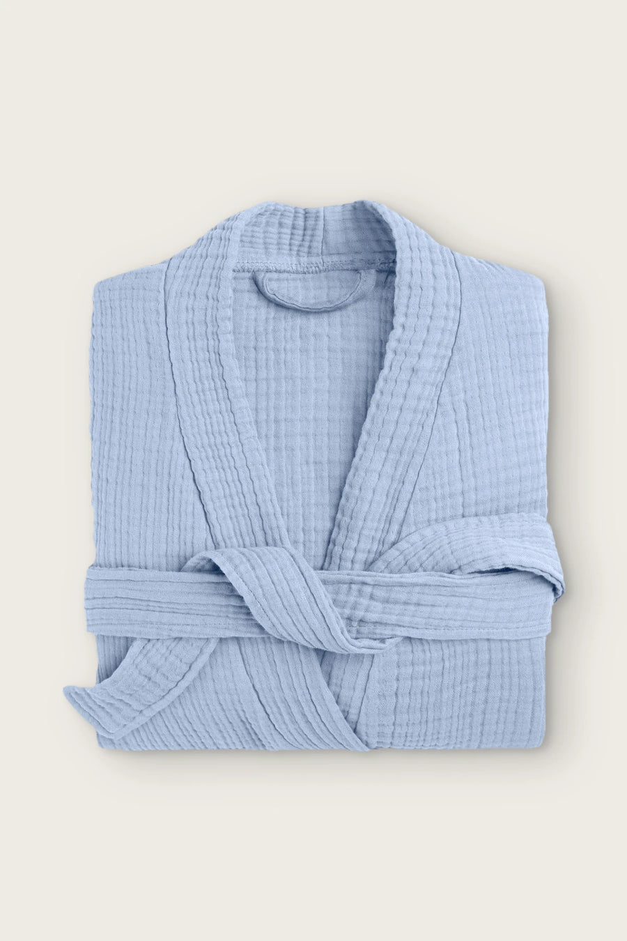 Handwoven 4-Layer Muslin Turkish Cotton Bathrobe - OEKO-TEX - Light Blue