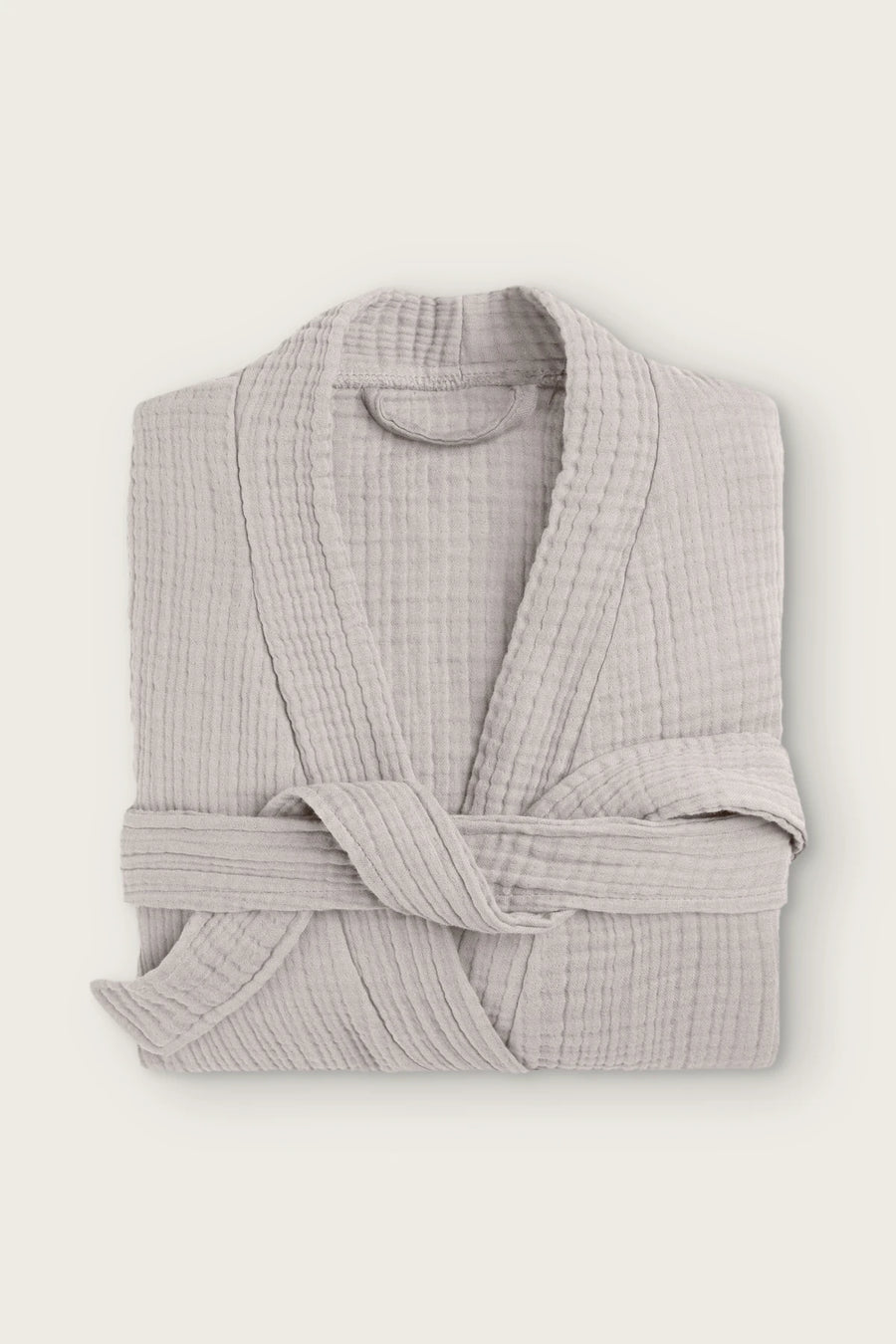 Handwoven 4-Layer Muslin Turkish Cotton Bathrobe - OEKO-TEX - Light Gray