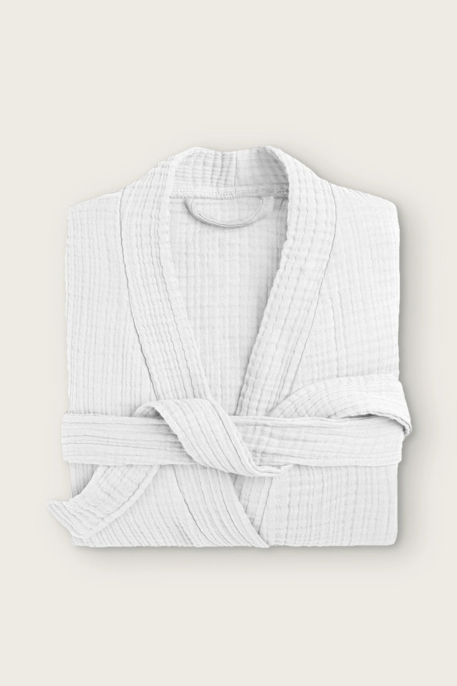 Handwoven 4-Layer Muslin Turkish Cotton Bathrobe - OEKO-TEX - White