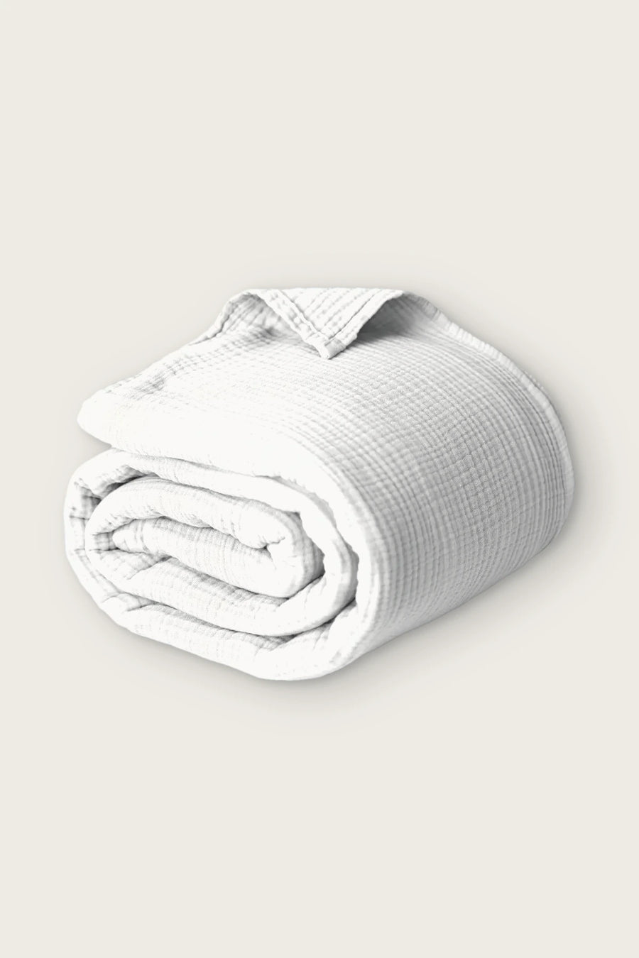 Lightweight 4-Layer Muslin Cotton Coverlet - OEKO-TEX - White