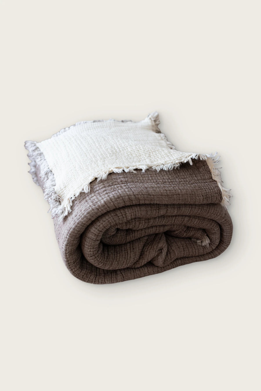 Handwoven 8-Layer Muslin Turkish Cotton Quilt - OEKO-TEX - Dark Brown