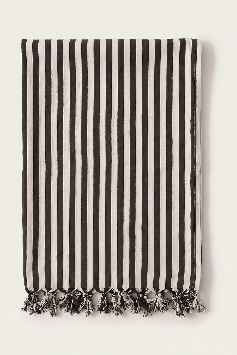Classic Striped Turkish Cotton Peshtemal Towel - OEKO-TEX - Black
