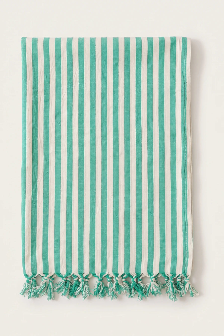 Classic Striped Turkish Cotton Peshtemal Towel - OEKO-TEX - Green