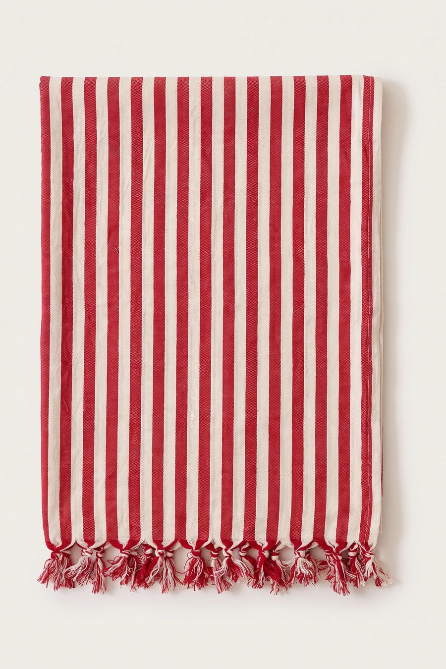 Classic Striped Turkish Cotton Peshtemal Towel - OEKO-TEX - Red