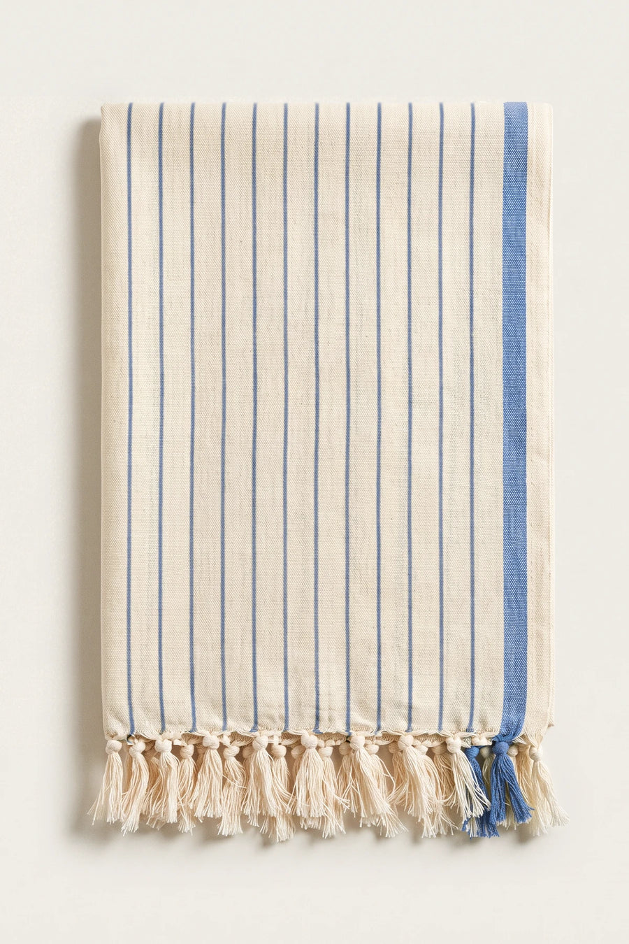 Luxury Striped Turkish Cotton Peshtemal Towel - OEKO-TEX - Blue