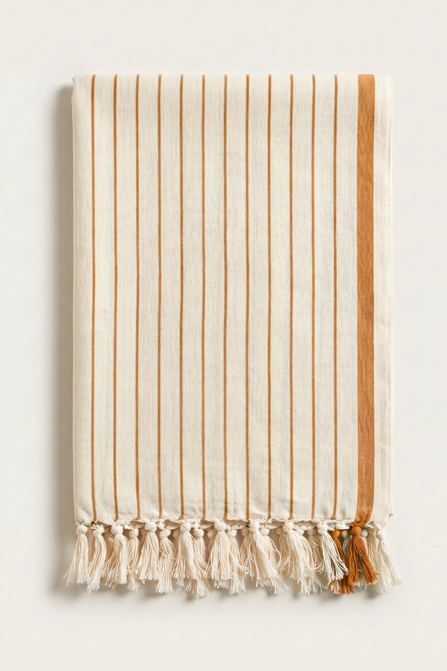 Luxury Striped Turkish Cotton Peshtemal Towel - OEKO-TEX - Brown