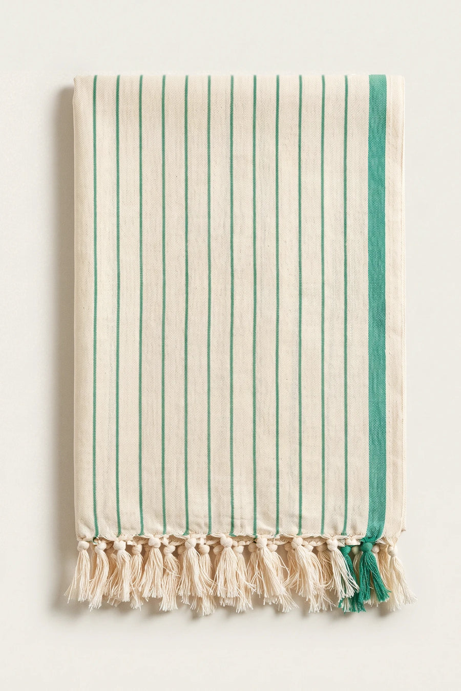 Luxury Striped Turkish Cotton Peshtemal Towel - OEKO-TEX - Green