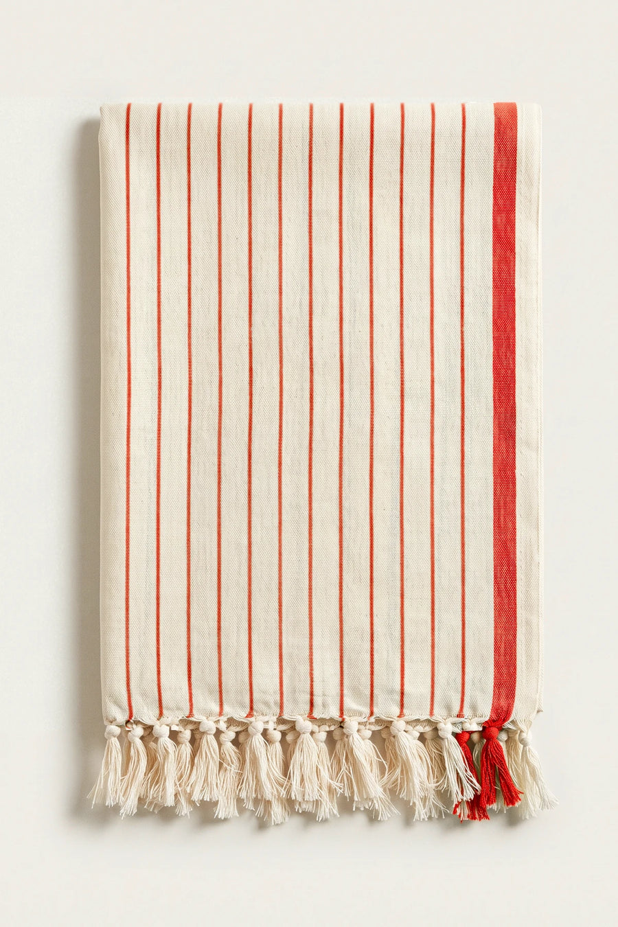 Luxury Striped Turkish Cotton Peshtemal Towel - OEKO-TEX - Red