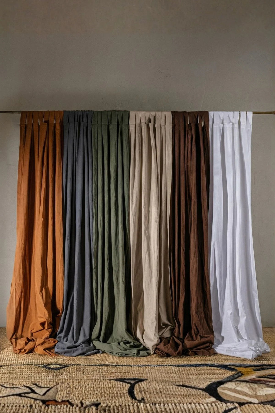Handwoven Stonewashed Cotton Curtain Panel - OEKO-TEX