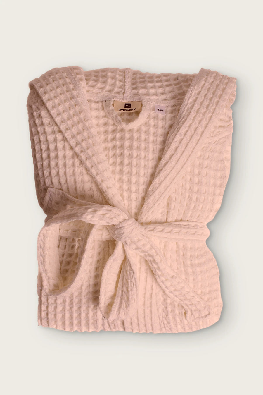 Handwoven Turkish Cotton Waffle Hooded Bathrobe - OEKO-TEX - Pink