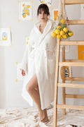 Handwoven Turkish Cotton Waffle Hooded Bathrobe - OEKO-TEX