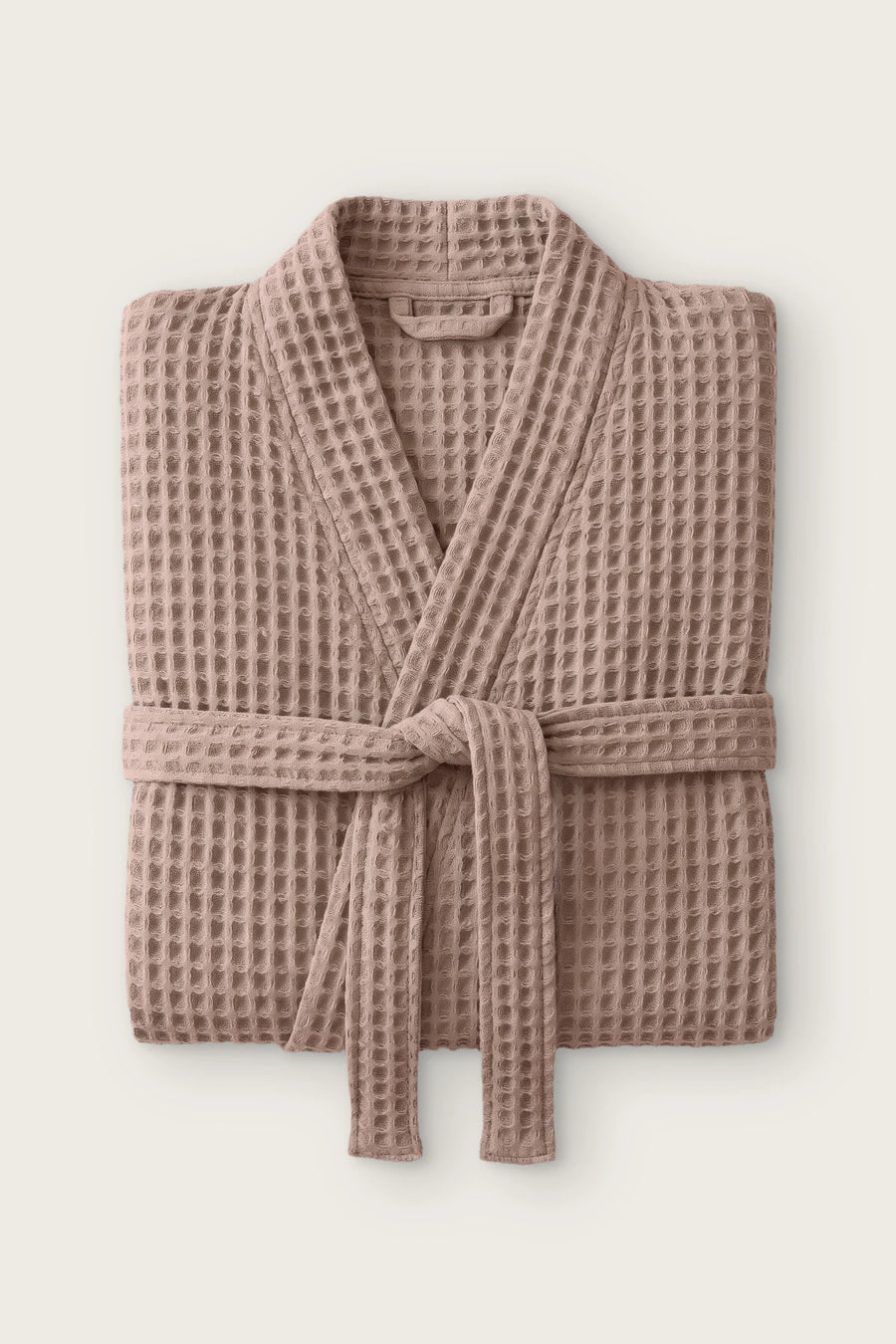 Handwoven Turkish Cotton Waffle Kimono Bathrobe - OEKO-TEX - Brown