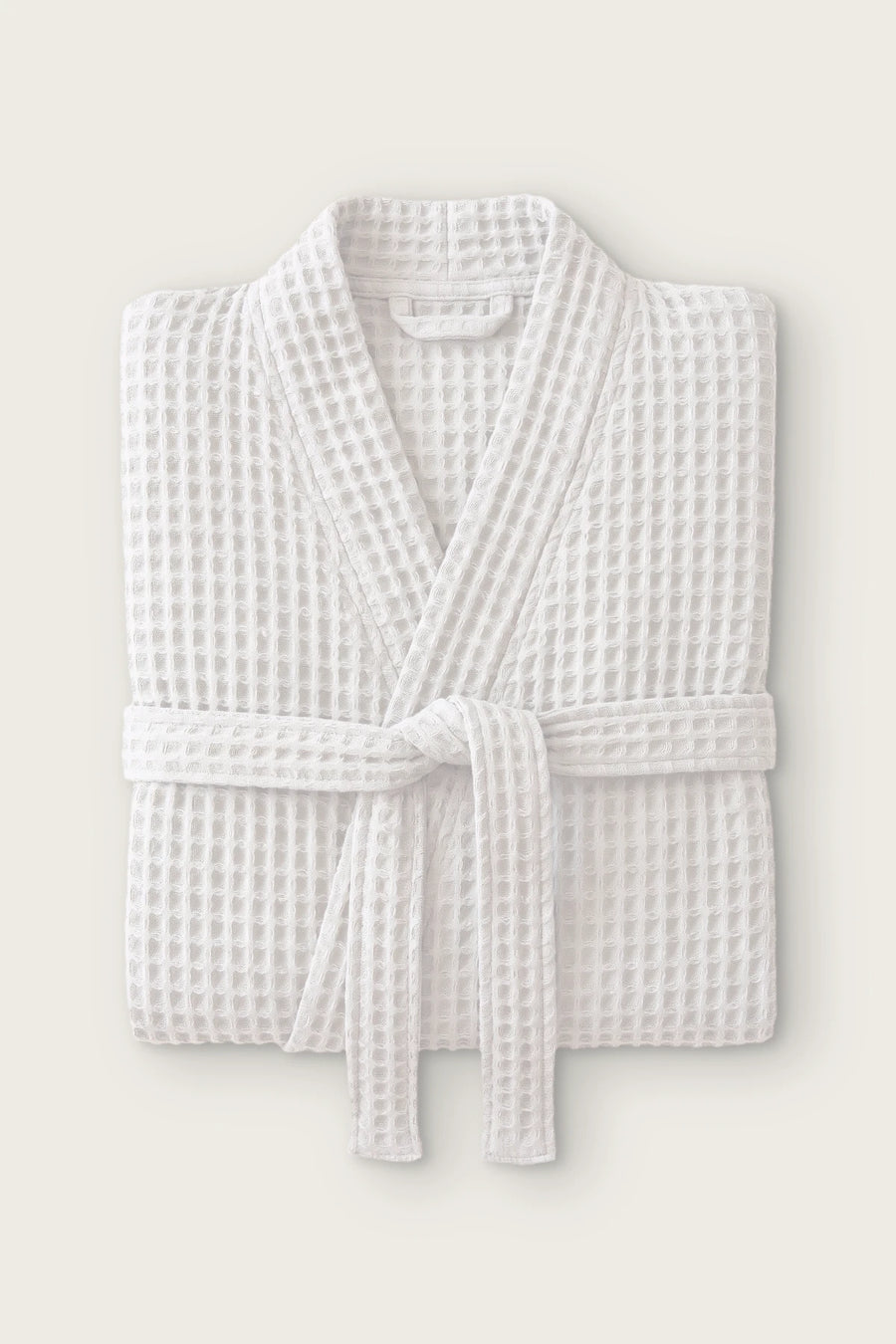 Handwoven Turkish Cotton Waffle Kimono Bathrobe - OEKO-TEX - Natural