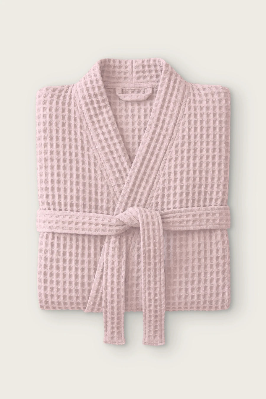 Handwoven Turkish Cotton Waffle Kimono Bathrobe - OEKO-TEX - Pink
