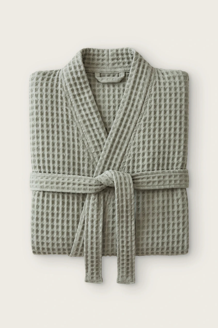 Handwoven Turkish Cotton Waffle Kimono Bathrobe - OEKO-TEX - Sage Green