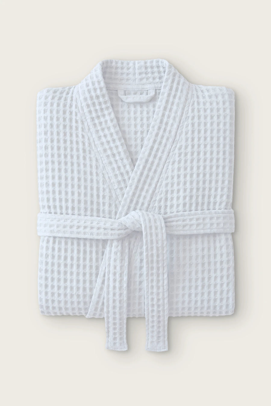 Handwoven Turkish Cotton Waffle Kimono Bathrobe - OEKO-TEX - White